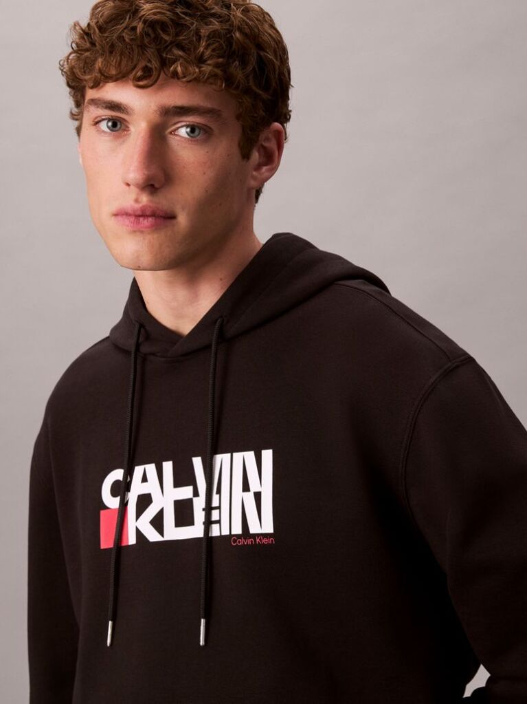 Μαύρο Hoodie Με Λογότυπο  Άνδρας