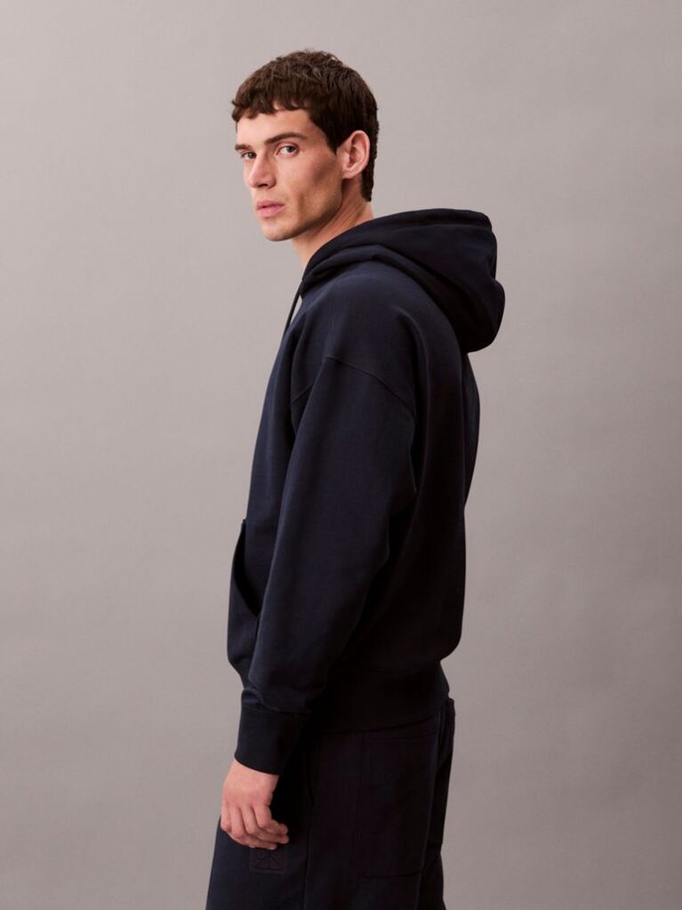Μαύρο Hoodie Από Premium Terry Ύφασμα  Άνδρας