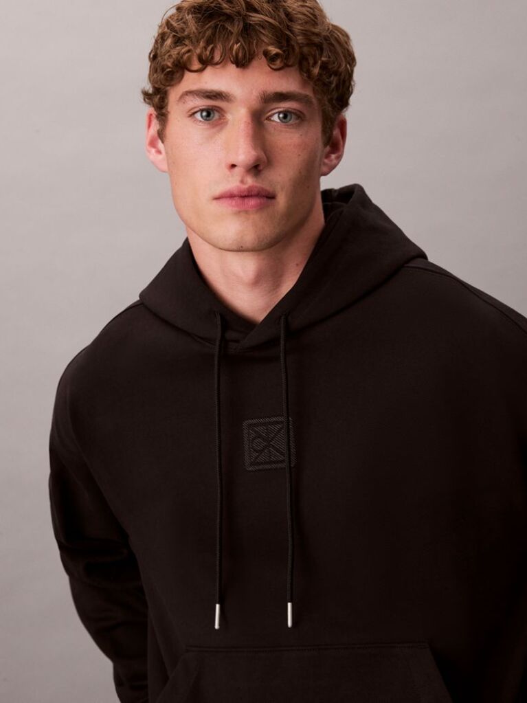 Μαύρο Hoodie Από Premium Terry Ύφασμα  Άνδρας