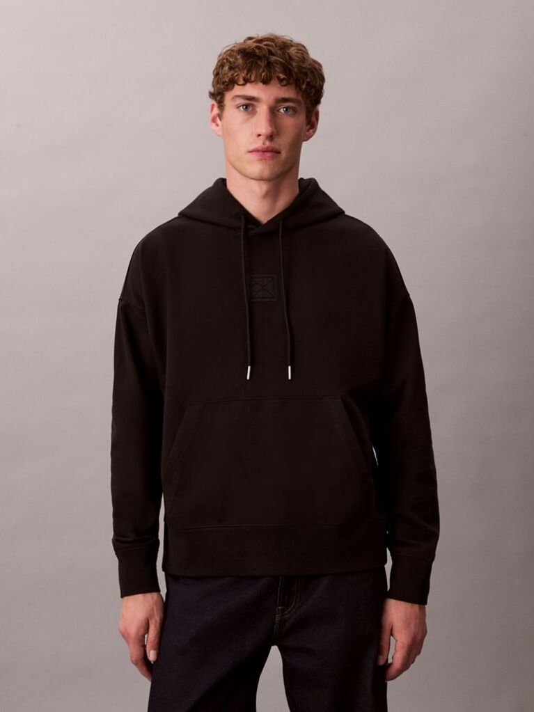 Μαύρο Hoodie Από Premium Terry Ύφασμα  Άνδρας