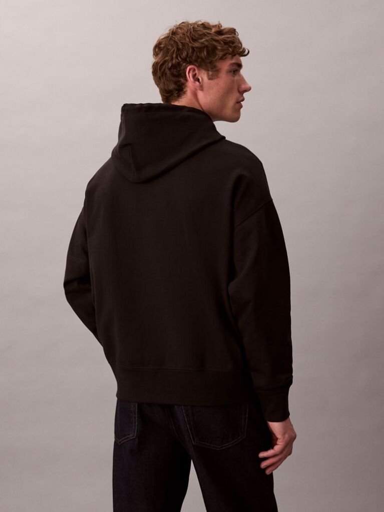 Μαύρο Hoodie Από Premium Terry Ύφασμα  Άνδρας