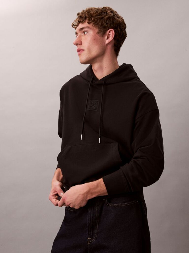 Μαύρο Hoodie Από Premium Terry Ύφασμα  Άνδρας