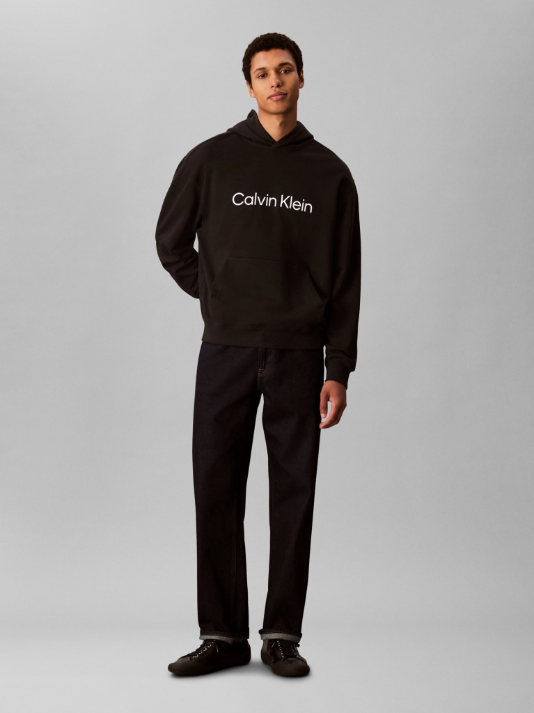 Μαύρο Hoodie Με Λογότυπο  Άνδρας