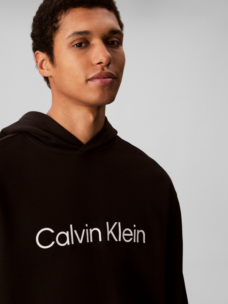 Μαύρο Hoodie Με Λογότυπο  Άνδρας