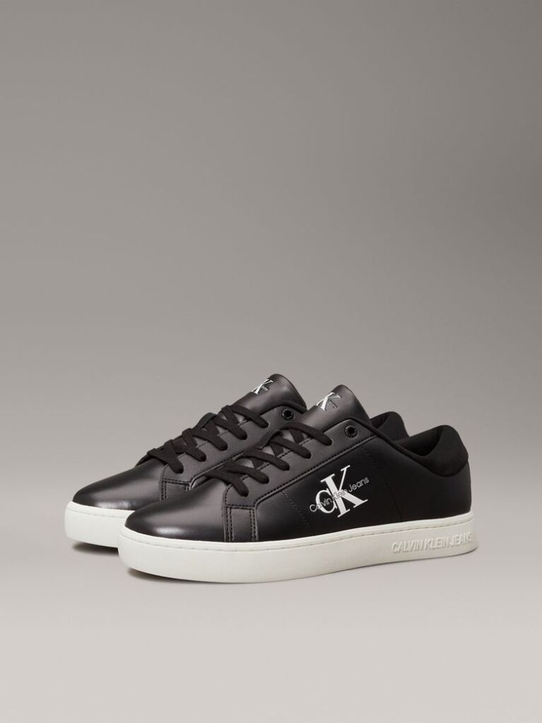 Black Leather Trainers  Men