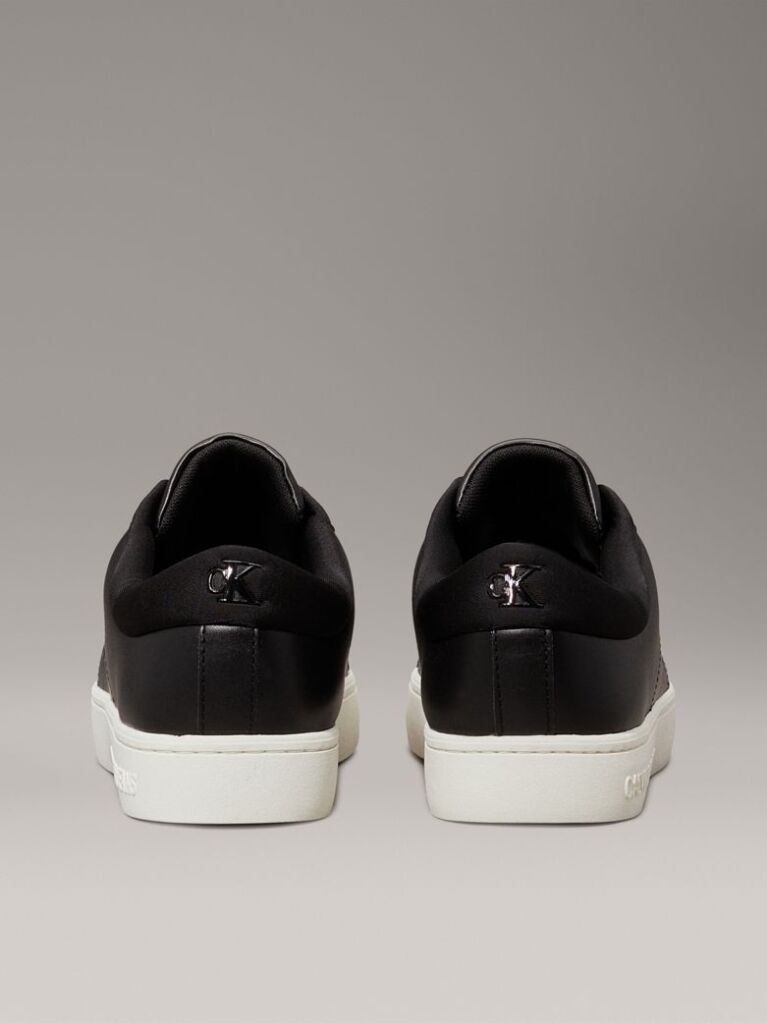 Black Leather Trainers  Men