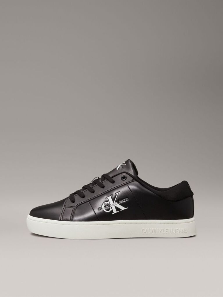 Black Leather Trainers  Men