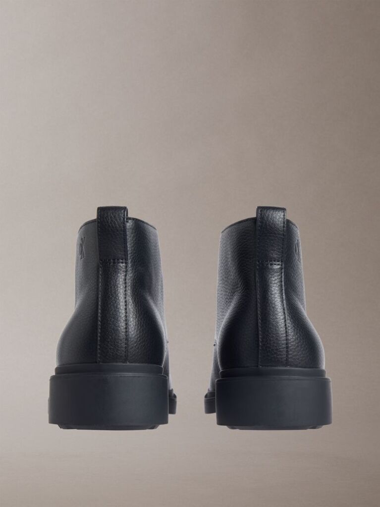 Μαύρο Δερμάτινα Airfit® Desert Μποτάκια Με Τρακτερωτή Σόλα  Άνδρας